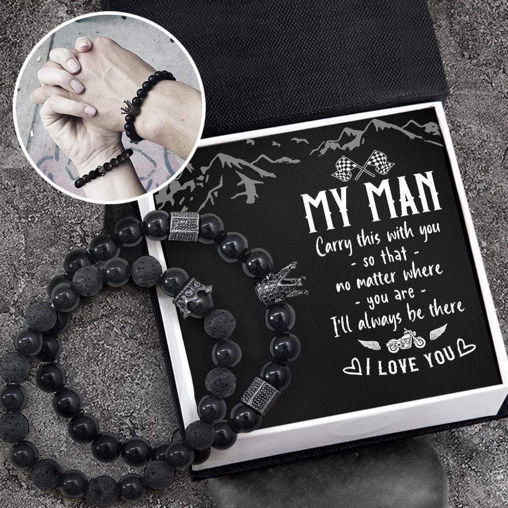 King & Queen Couple Bracelets - Biker - To My Man - I Love You - Gbae26008
