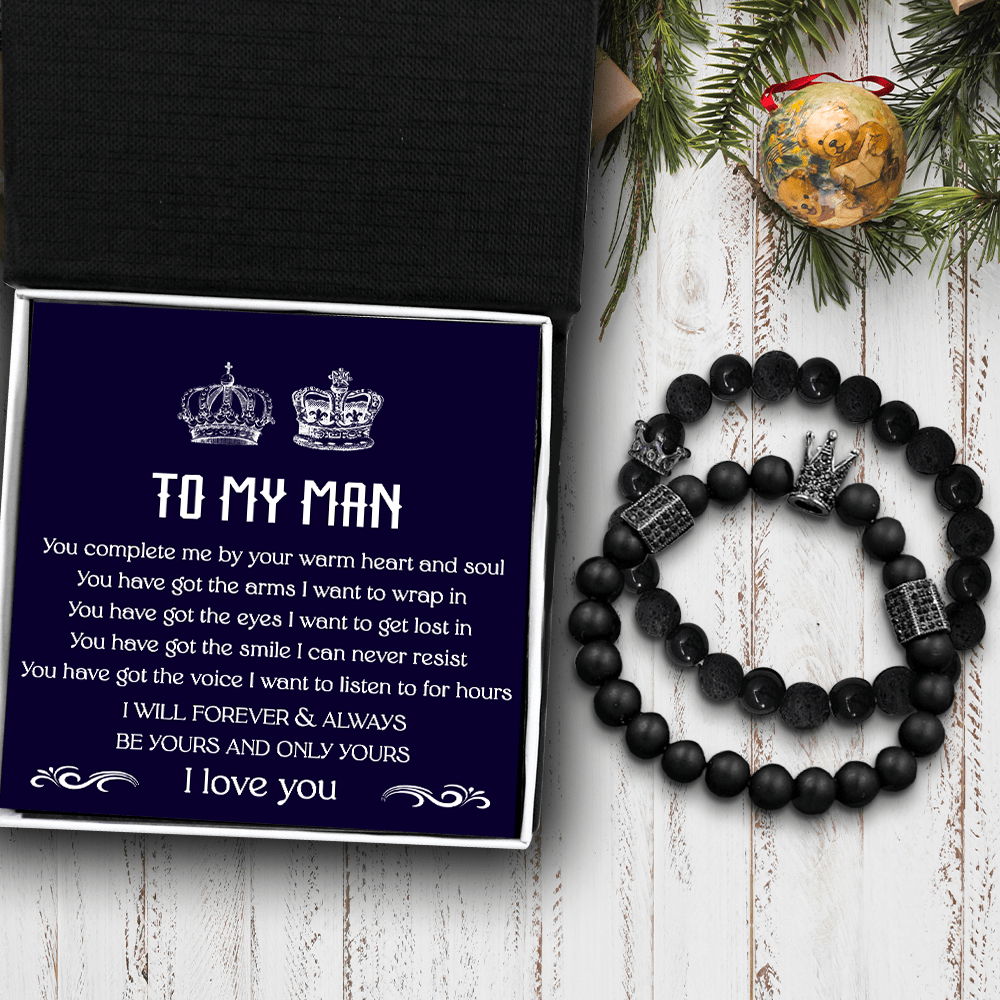 King & Queen Couple Bracelets - Family - To My Man - Be Yours And Only Yours - Gbae26011