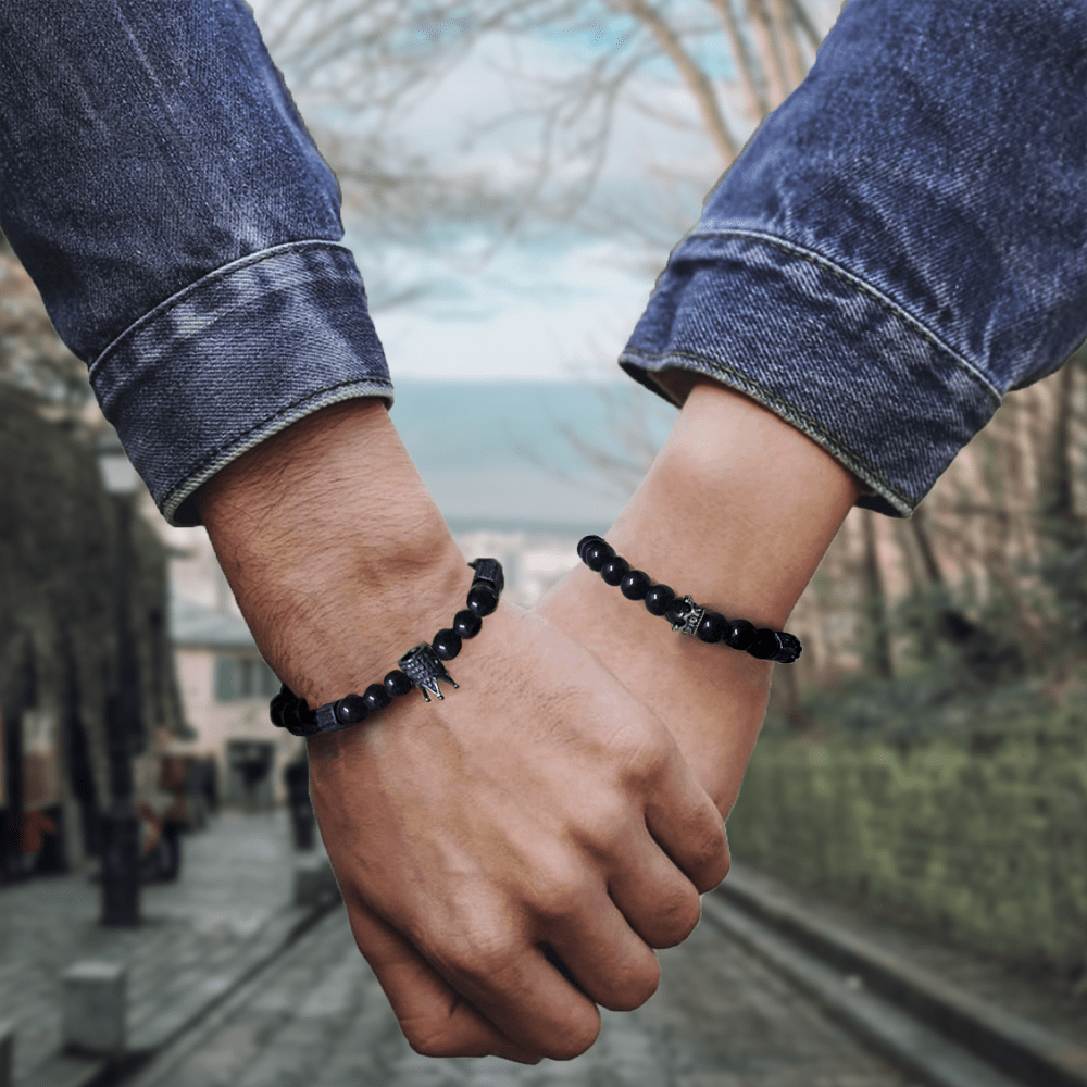King & Queen Couple Bracelets - Hiking - To My Man - You Are My True North That Always Leads Me Home - Gbae26012