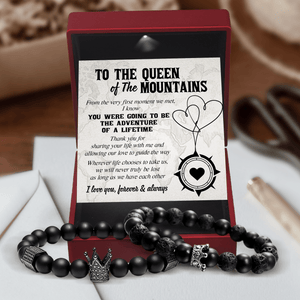 King & Queen Couple Bracelets - Hiking - To The Queen of The Mountains - Thank You For Sharing Your Life With Me - Gbae13007