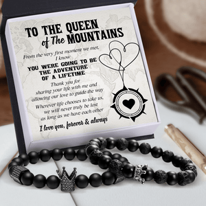 King & Queen Couple Bracelets - Hiking - To The Queen of The Mountains - Thank You For Sharing Your Life With Me - Gbae13007