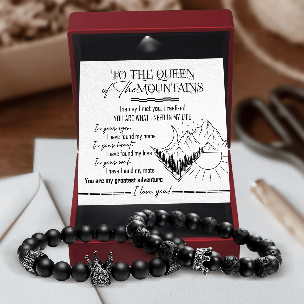 King & Queen Couple Bracelets - Hiking - To The Queen Of The Mountains - You Are My Greatest Adventure - Gbae13009