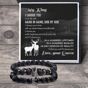 King & Queen Couple Bracelets - Hunting - To My King - I'd Find You And I'd Choose You - Gbae26009