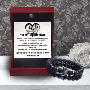 King & Queen Couple Bracelets - Skull - To My Man - I Love You To The Bones & Back - Gbae26018