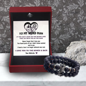 King & Queen Couple Bracelets - Skull - To My Man - I Love You To The Bones & Back - Gbae26018
