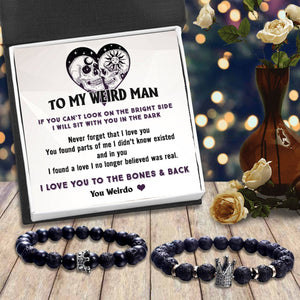 King & Queen Couple Bracelets - Skull - To My Man - I Love You To The Bones & Back - Gbae26018
