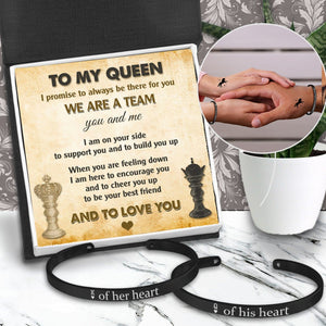 King & Queen Couple Bracelets - Skull - To My Queen - I Promise To Always Be There For You - Gbt13035