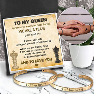 King & Queen Couple Bracelets - Skull - To My Queen - I Promise To Always Be There For You - Gbt13035