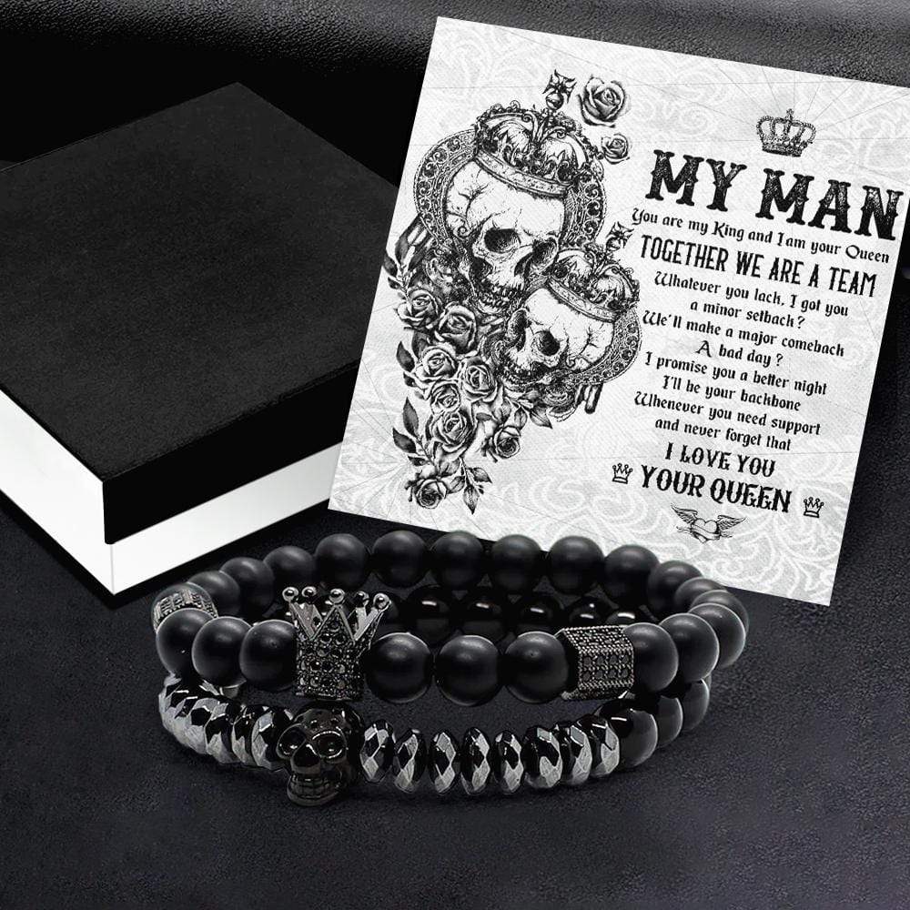 King & Queen Couple Bracelets - To My Man - Together We Are A Team - Gbae26006