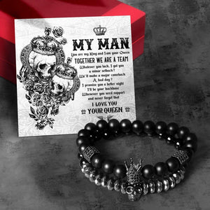 King & Queen Couple Bracelets - To My Man - Together We Are A Team - Gbae26006