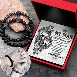 King & Queen Couple Bracelets - To My Man - Together We Are A Team - Gbae26006