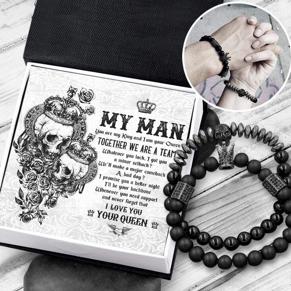 King & Queen Couple Bracelets - To My Man - Together We Are A Team - Gbae26006