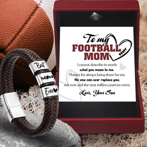Leather Bracelet - American Football - To My Football Mom - I Cannot Describe In Words What You Mean To Me - Gbzl19001
