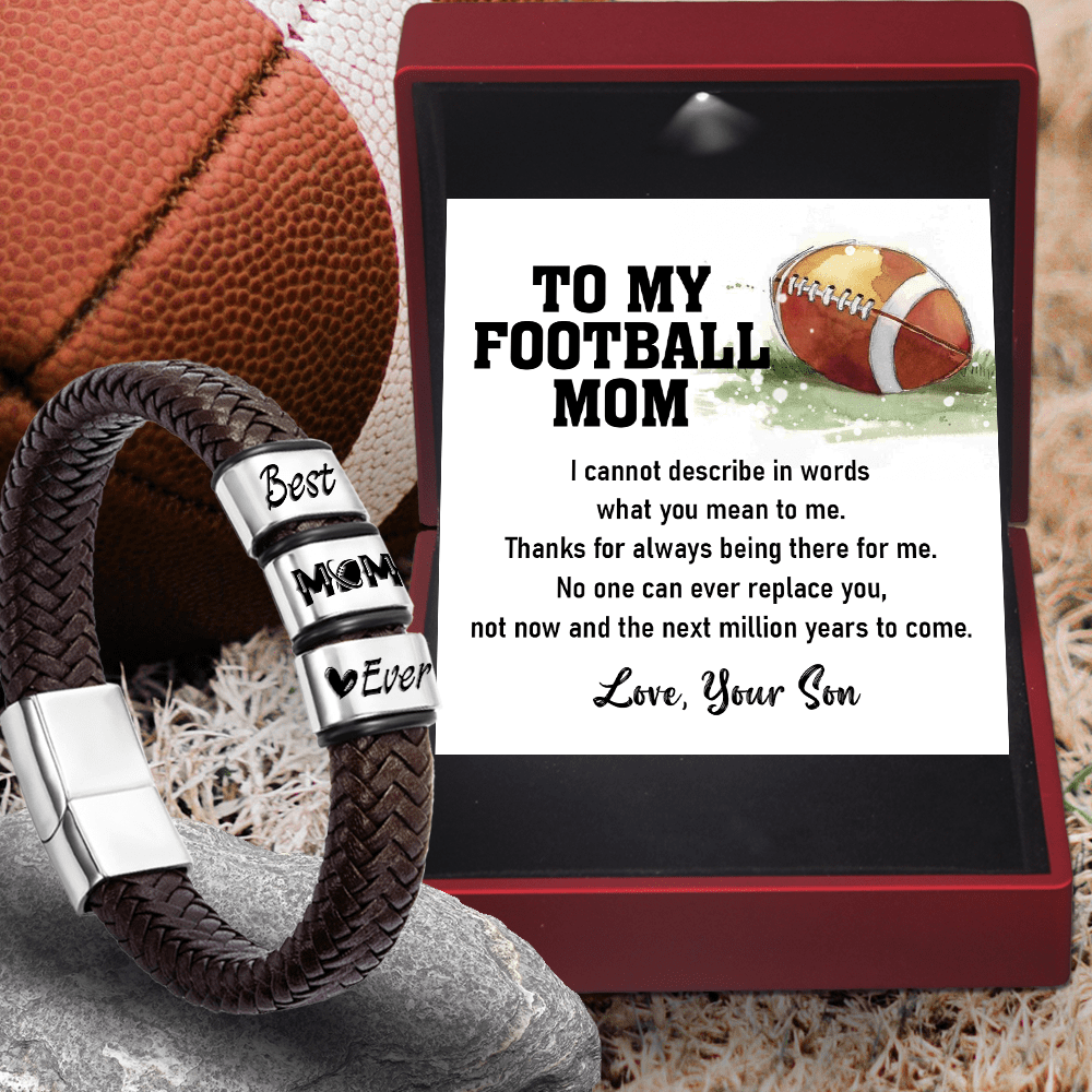 Leather Bracelet - American Football - To My Football Mom - Thanks For Always Being There For Me - Gbzl19002