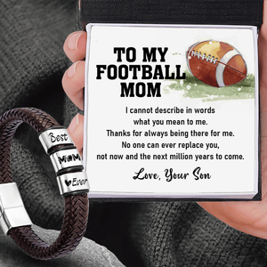 Leather Bracelet - American Football - To My Football Mom - Thanks For Always Being There For Me - Gbzl19002
