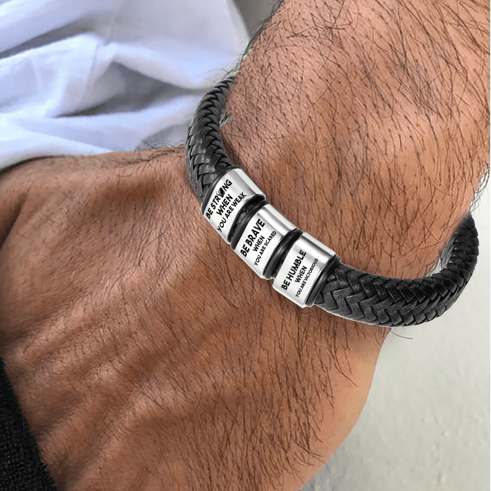 Leather Bracelet - American Football - To My Grandson - From
