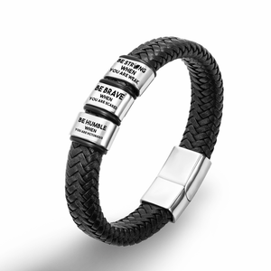 Leather Bracelet -American Football - To My Grandson - I Will Always Be Your No.1 Fan - Gbzl22004