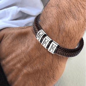 Leather Bracelet -American Football - To My Grandson - I Will Always Be Your No.1 Fan - Gbzl22004