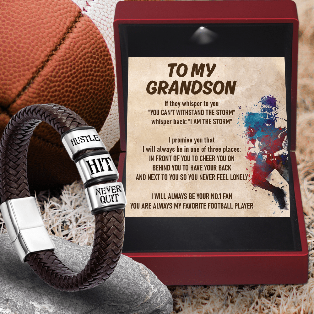 Leather Bracelet - American Football - To My Grandson - I Will Always Be  Your No.1 Fan - Gbzl22015