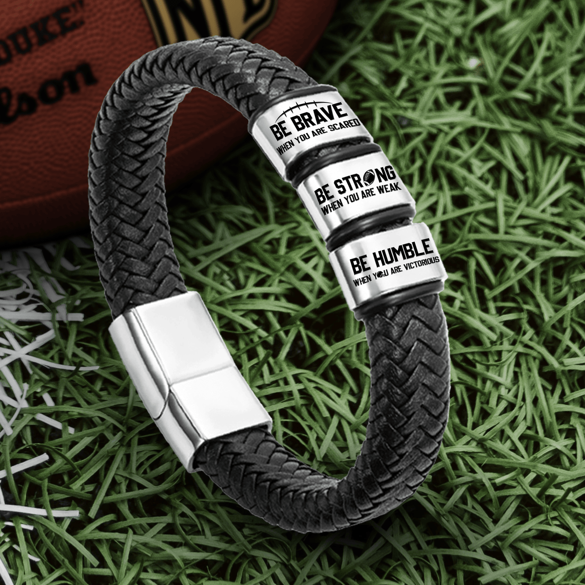 Leather Bracelet - American Football - To My Grandson - Never Forget That I Love You - Gbzl22031