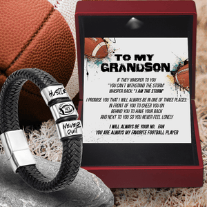 Leather Bracelet - American Football - To My Grandson - You Are Always My Favorite Football Player - Gbzl22016