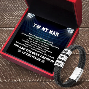Leather Bracelet - American Football - To My Man - Never Forget That I Love You - Gbzl26051