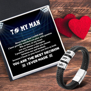 Leather Bracelet - American Football - To My Man - Never Forget That I Love You - Gbzl26051