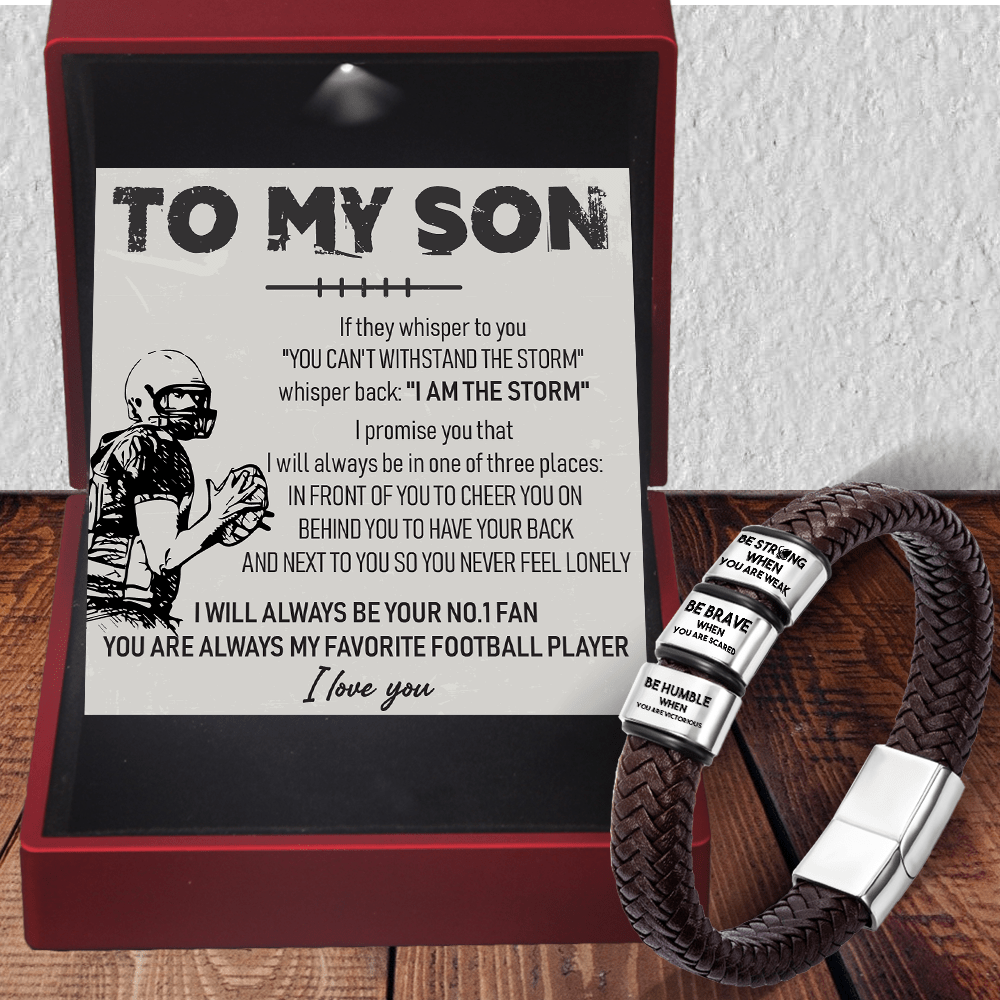 Leather Bracelet - American Football - To My Son - Be Humble When You Are Victorious - Gbzl16007