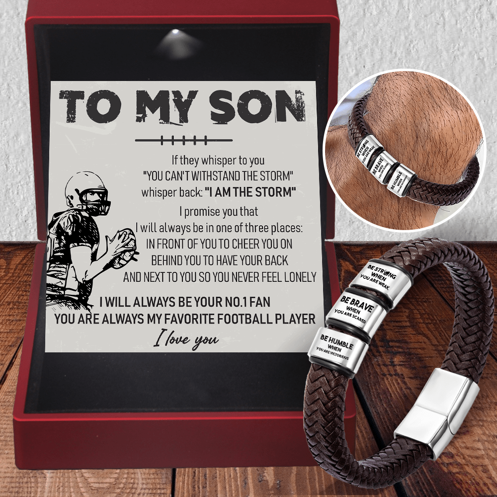 Leather Bracelet - American Football - To My Son - Be Humble When You Are Victorious - Gbzl16007