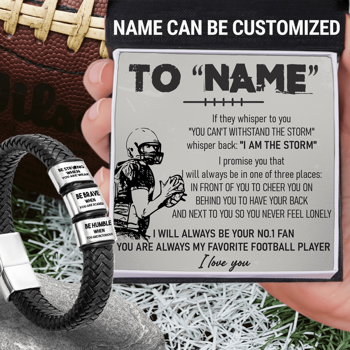 Leather Bracelet - American Football - To My Son - Be Humble When You Are Victorious - Gbzl16007