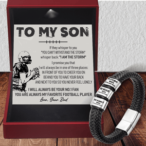 Leather Bracelet - American Football - To My Son - From Dad - Be Strong When You Are Weak - Gbzl16005