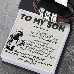Leather Bracelet - American Football - To My Son - From Dad - Be Strong When You Are Weak - Gbzl16005