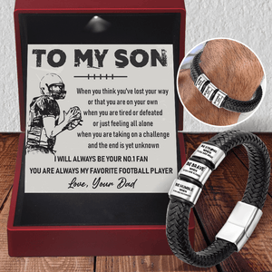 Leather Bracelet - American Football - To My Son - From Dad - I Will Always Be Your No.1 Fan - Gbzl16008
