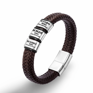 Leather Bracelet - American Football - To My Son - From Mom - Be Brave When You Are Scared - Gbzl16006