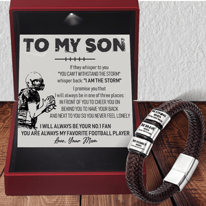 Leather Bracelet - American Football - To My Son - From Mom - Be Brave When You Are Scared - Gbzl16006