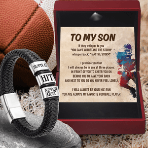 Leather Bracelet - American Football - To My Son - I Will Always Be Your No.1 Fan - Gbzl16031