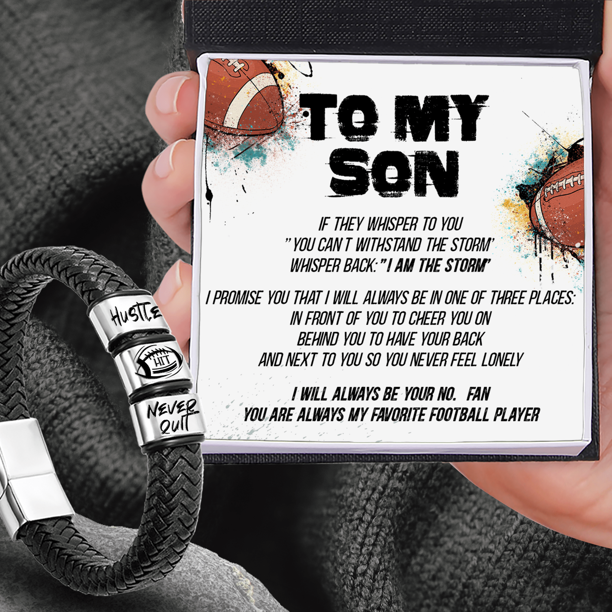 Leather Bracelet - American Football - To My Son - You Are Always My Favorite Football Player - Gbzl16032