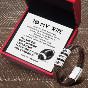 Leather Bracelet - American Football - To My Wife - Never Forget That I Love You - Gbzl25001
