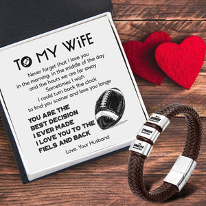Leather Bracelet - American Football - To My Wife - Never Forget That I Love You - Gbzl25001