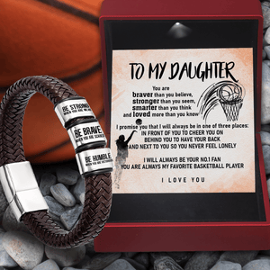 Leather Bracelet - Basketball - To My Daughter - Be Humble When You Are Victorious - Gbzl17008