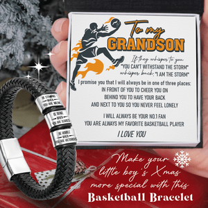 Leather Bracelet - Basketball - To My Grandson - Be Humble When You Are Victorious - Gbzl22037