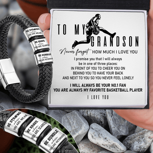 Leather Bracelet - Basketball - To My Grandson - You Are Always My Favorite Basketball Player - Gbzl22035