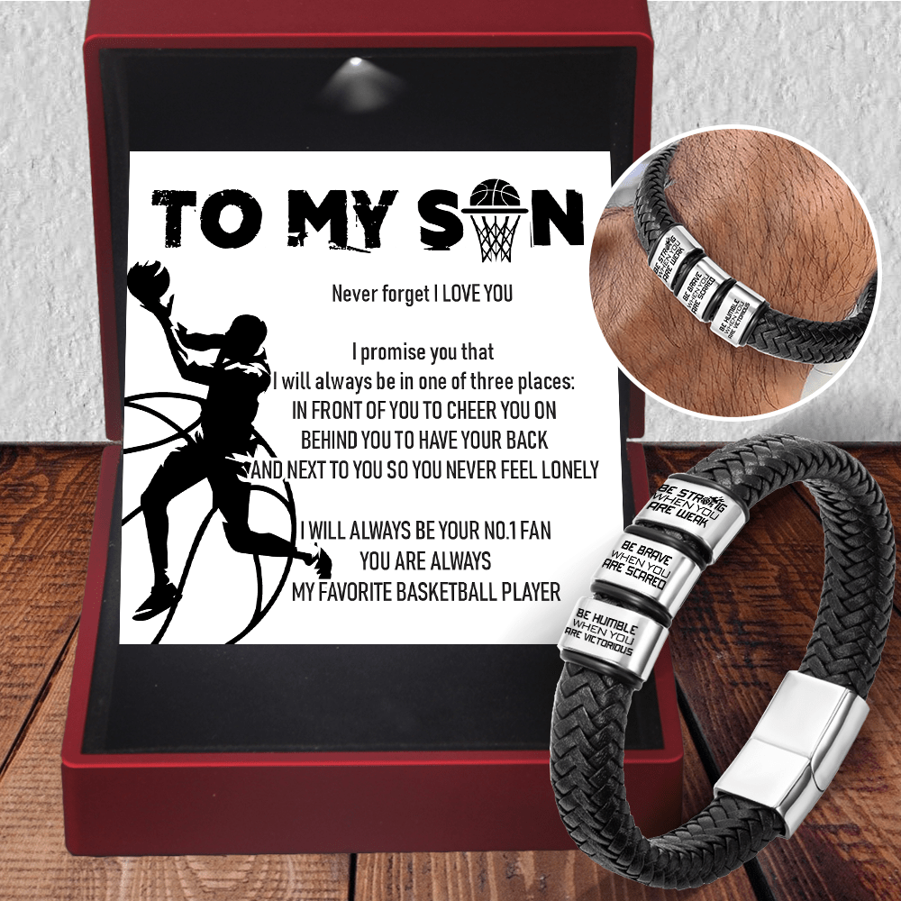 Leather Bracelet - Basketball - To My Son - Be Brave When You Are Scared - Gbzl16024