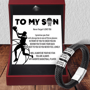 Leather Bracelet - Basketball - To My Son - Be Brave When You Are Scared - Gbzl16024
