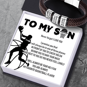 Leather Bracelet - Basketball - To My Son - Be Brave When You Are Scared - Gbzl16024