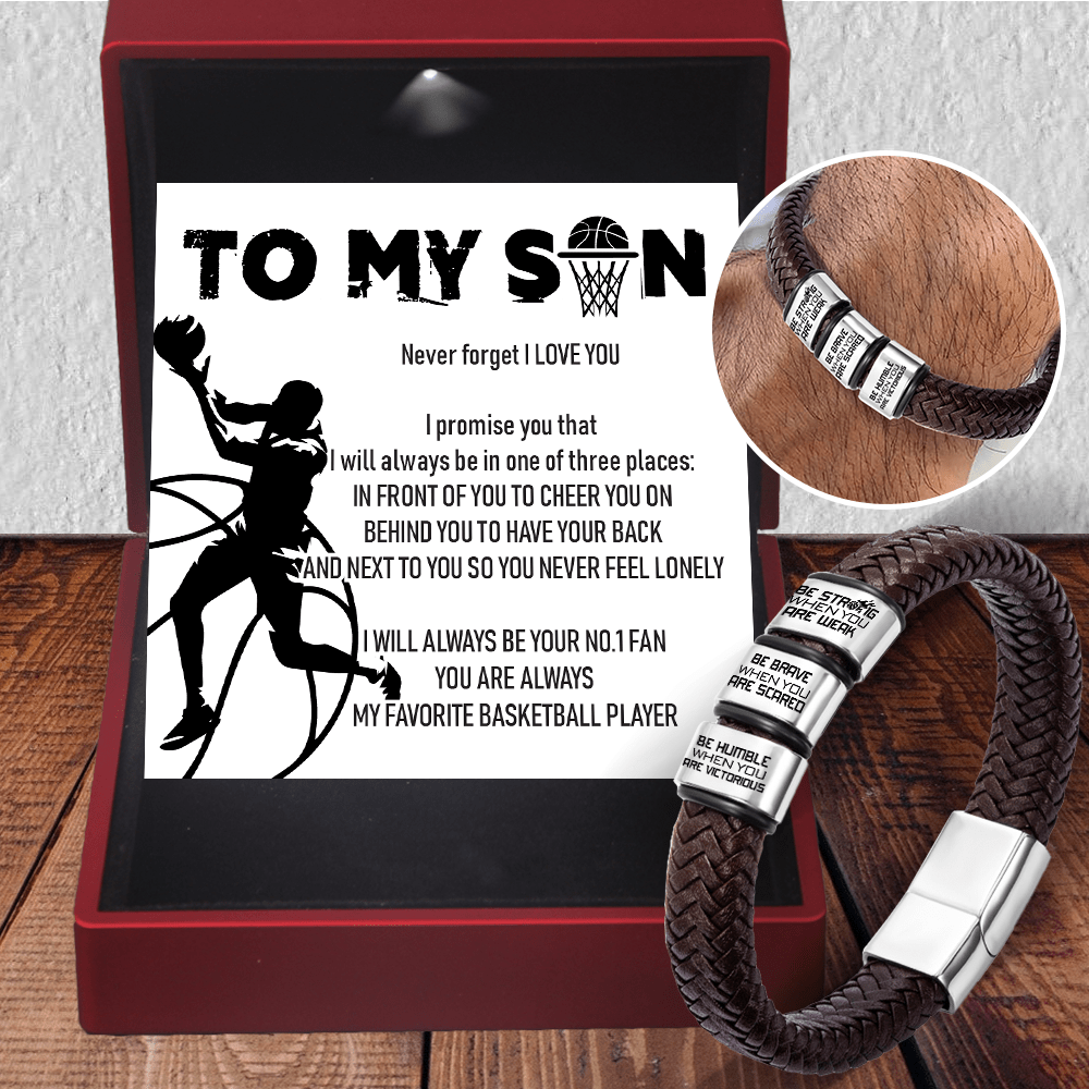 Leather Bracelet - Basketball - To My Son - Be Brave When You Are Scared - Gbzl16024