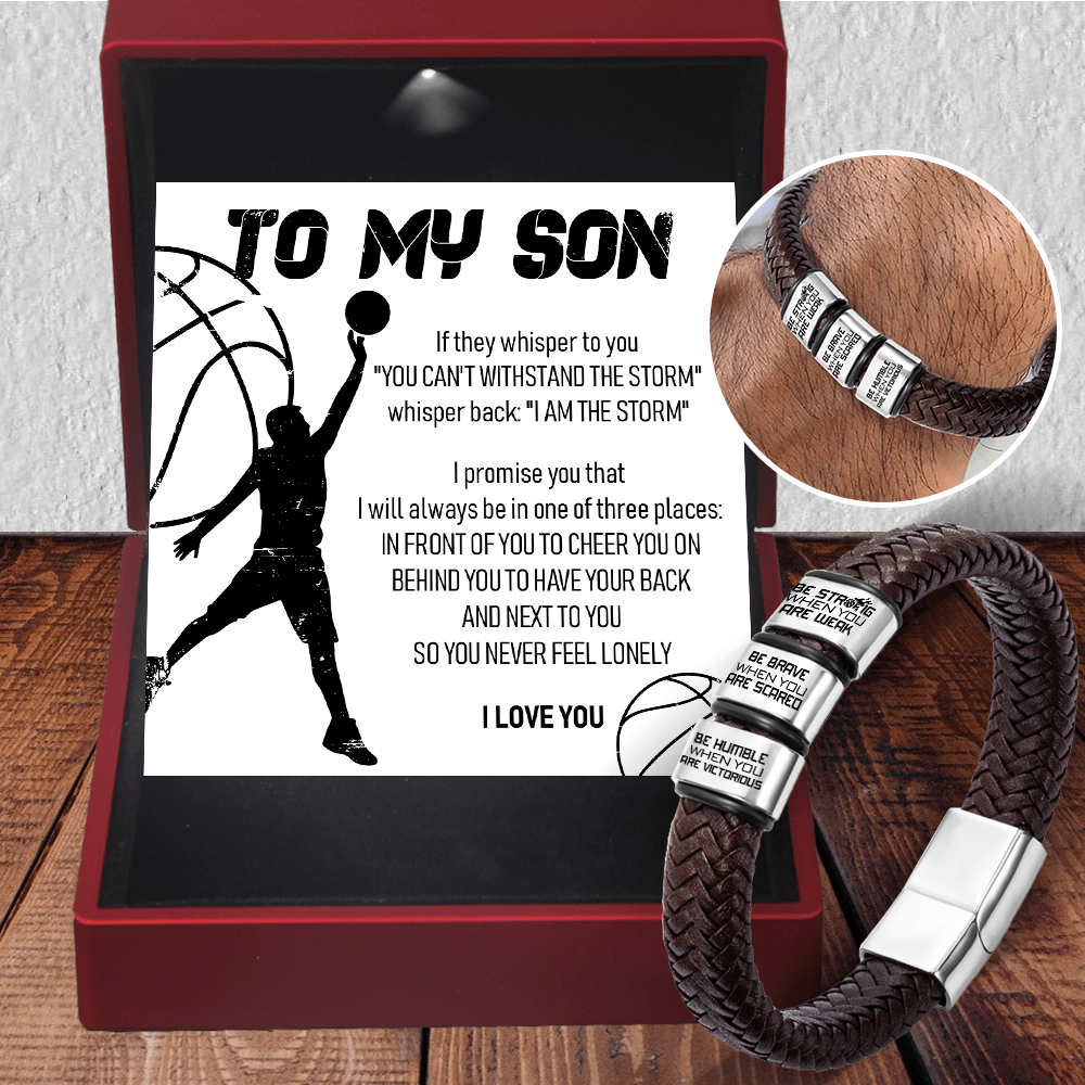 Leather Bracelet - Basketball - To My Son - Be Strong When You Are Weak - Gbzl16023