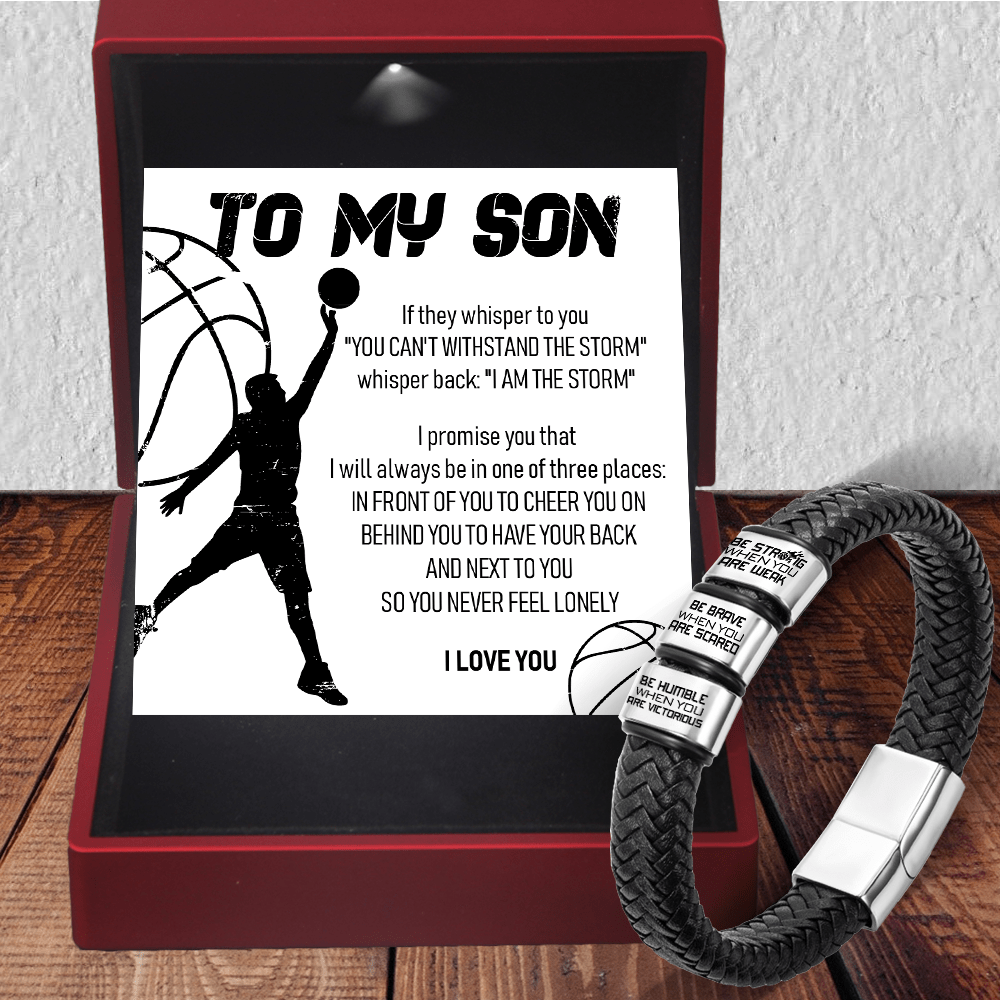 Leather Bracelet - Basketball - To My Son - Be Strong When You Are Weak - Gbzl16023