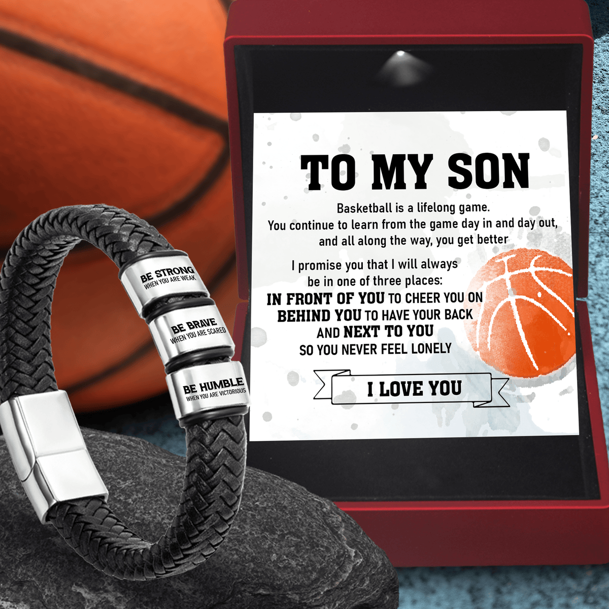 Leather Bracelet - Basketball - To My Son - I Love You - Gbzl16039