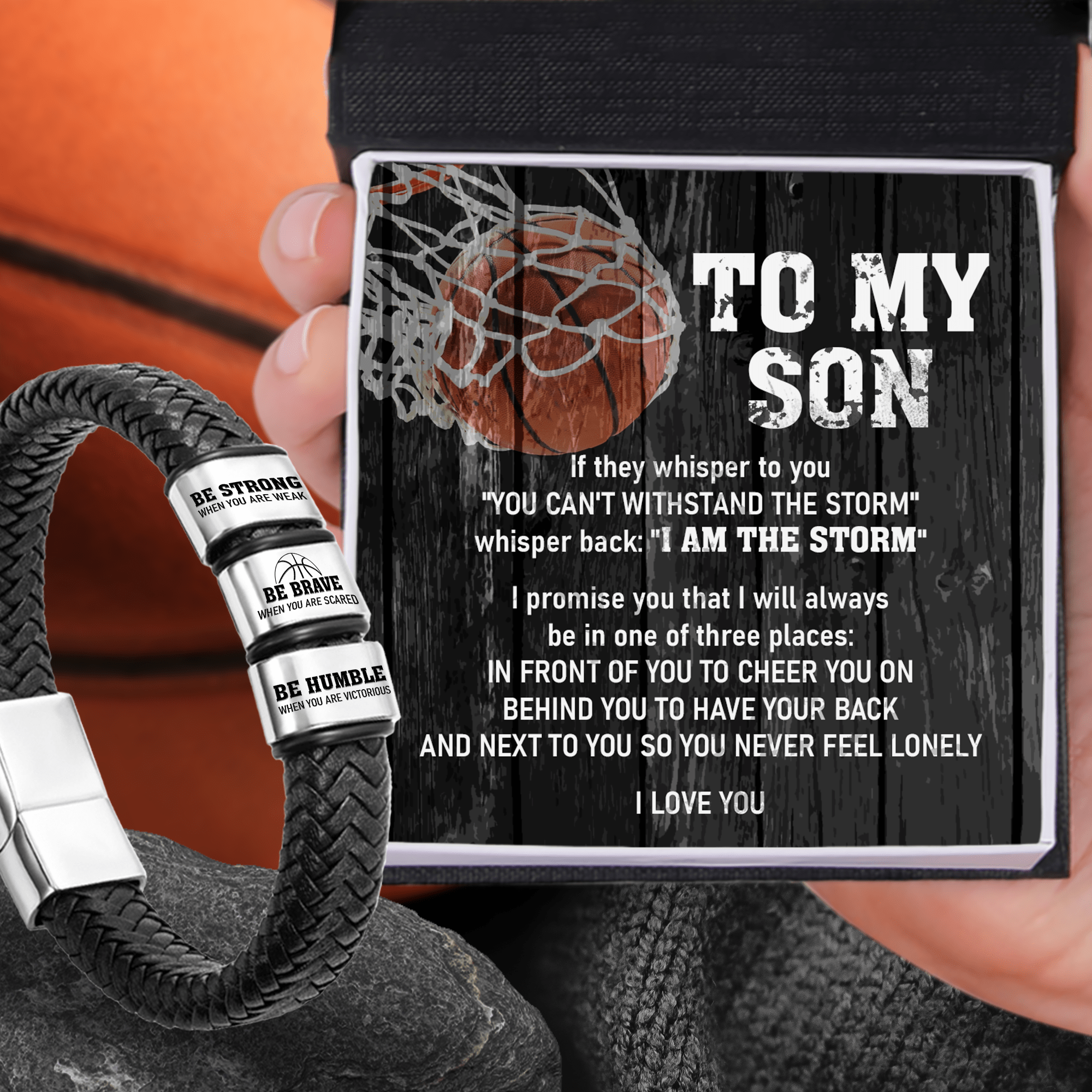 Leather Bracelet - Basketball - To My Son - I Love You - Gbzl16046